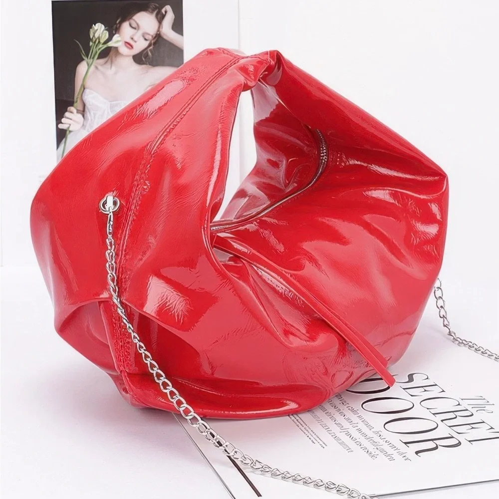 Patent Leather Hobo Bag